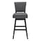 Armen Living Gia 26" Counter Height Swivel Gray Fabric and Espresso Wood Bar Stool LCGIBAESGR26 - alternate 4
